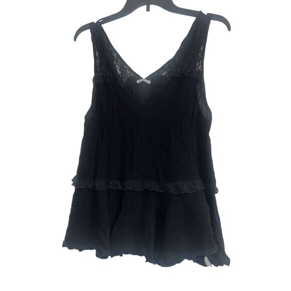 ✨Free People Lace Trapeze Black Sz Small Top✨ - Picture 4 of 8